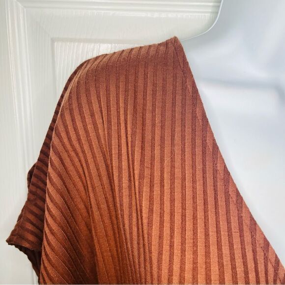 Joyfolie Everlynne Ribbed Jumpsuit Cold Shoulder Full Length Brown Clay S - Picture 5 of 11